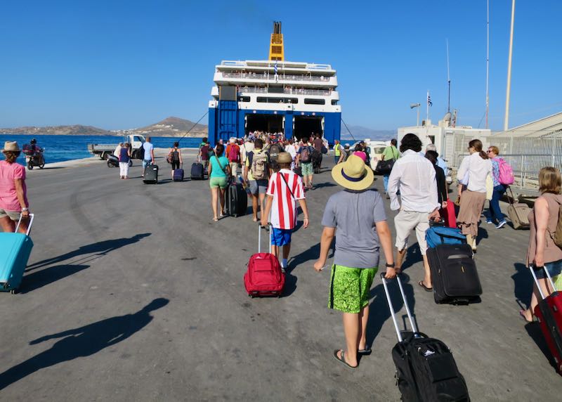 Naxos ferry for families.