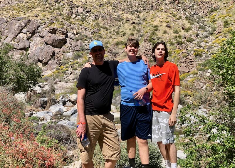 Me and my two boys in Palm Springs.