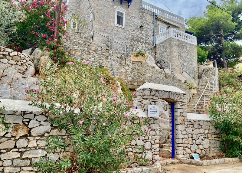 Stone villa with climbing vines