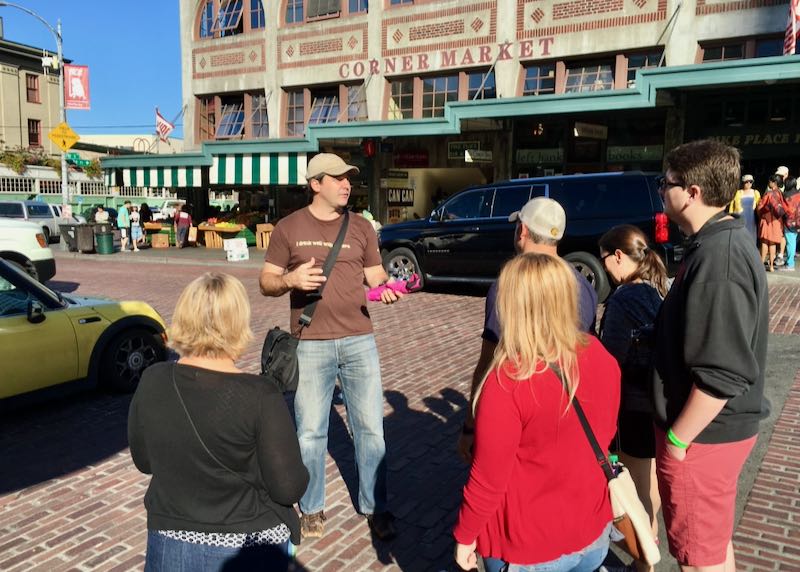 Walking food tour of Pike Place Market in Seattle.