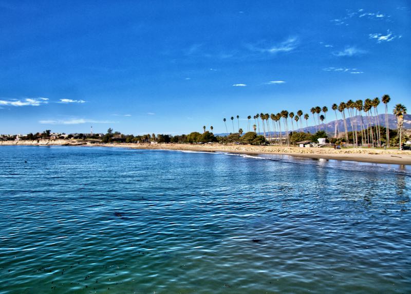 The coastline of Goleta Beach Park in Santa Barbara.