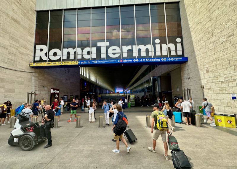 Tourists at Rome Termini Station.