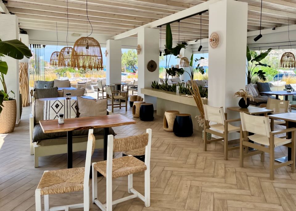 Beachfront open-air restaurant terrace