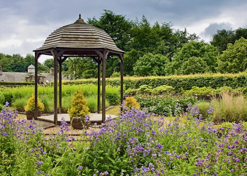 A beautiful bandstand like folly in Pollok Park Gardens, near Glasgow, Scotland, UK.