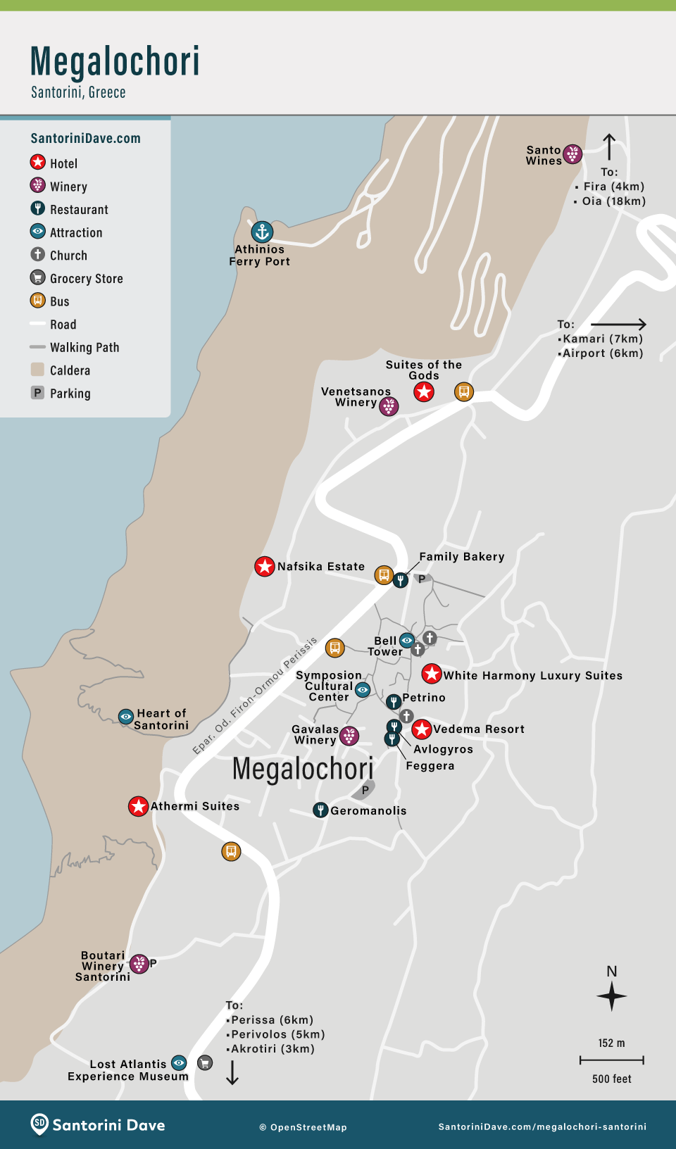 Megalochori Village Map.