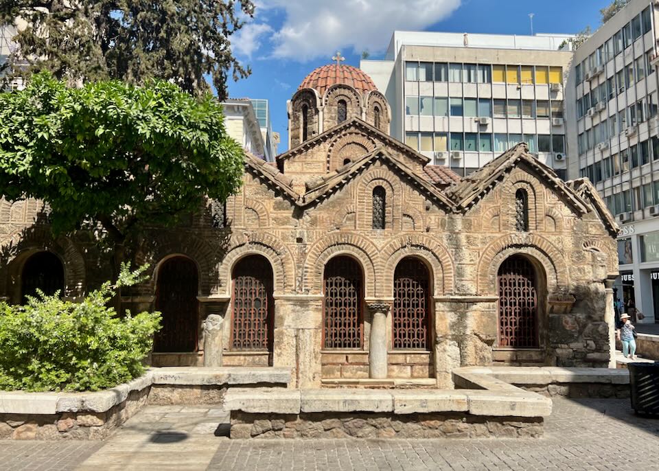 Side view of a Byzantine-era stone church.