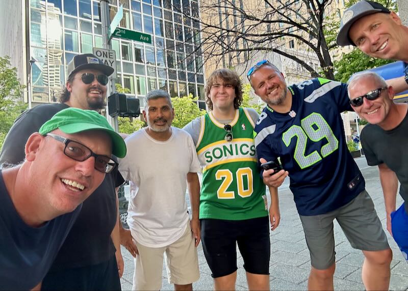 My friends and I in downtown Seattle.