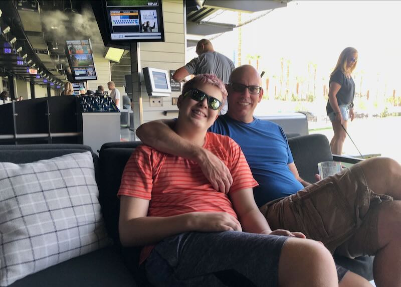 My son and I at Top Golf in Las Vegas.