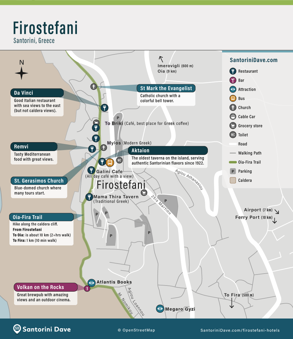 Firostefani town map.