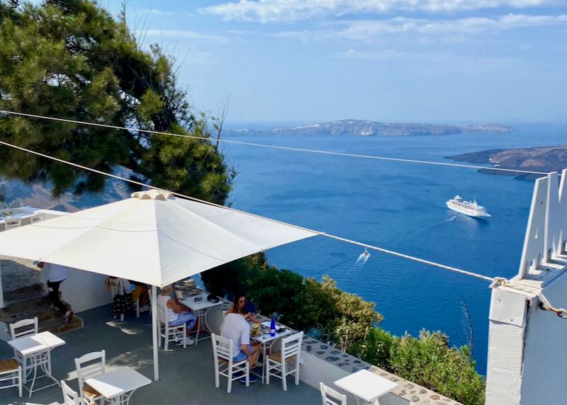 Restaurant in Fira, Santorini.