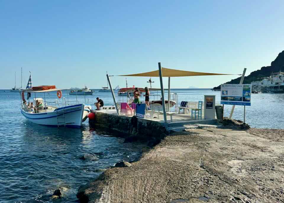 Santorini water taxi.