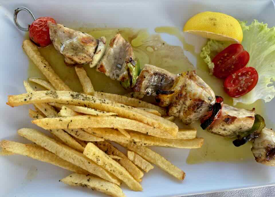 Seafood restaurant in Santorini.