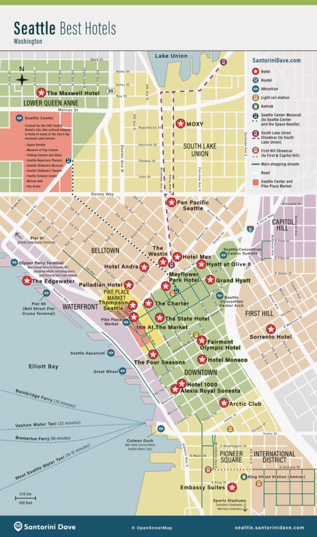 Maps of Seattle - Downtown, Belltown, Cruise Port & Pike Place Market