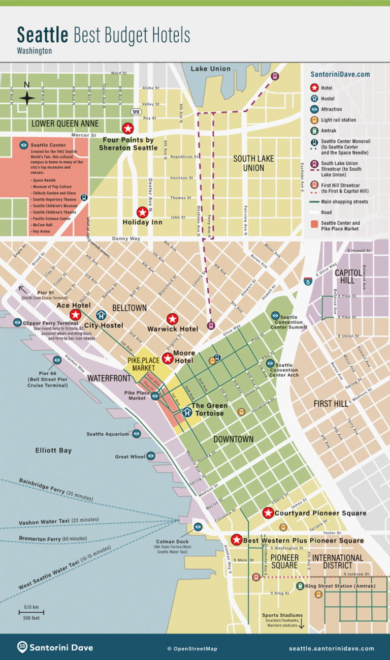 Maps of Seattle - Downtown, Belltown, Cruise Port & Pike Place Market