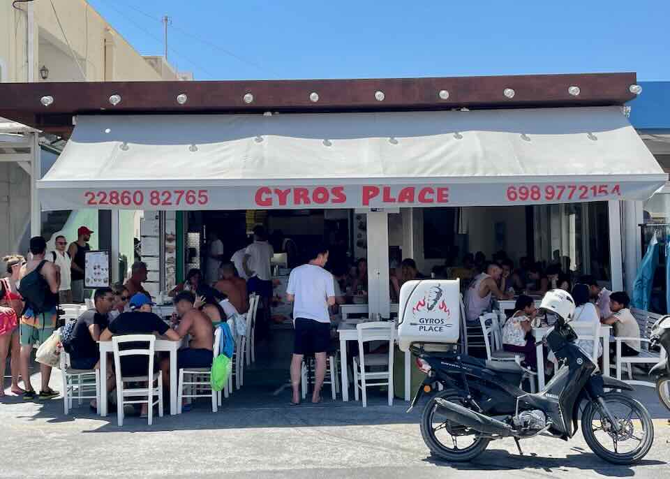 Gyro restaurant in Santorini.