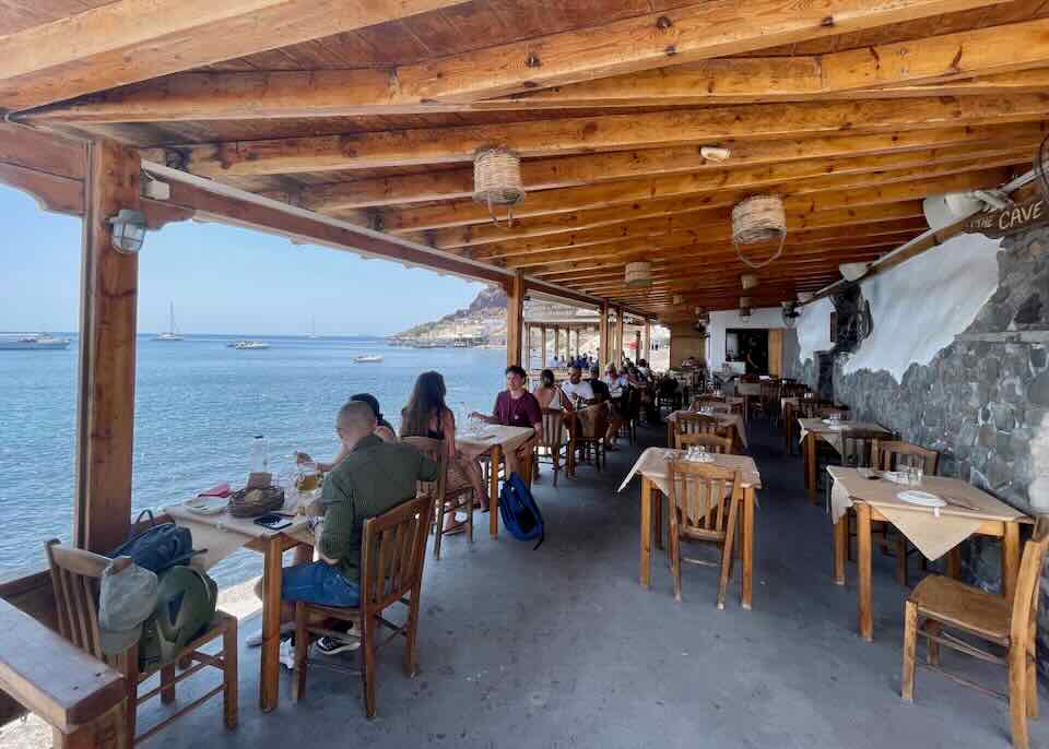 Restaurant in Santorini.