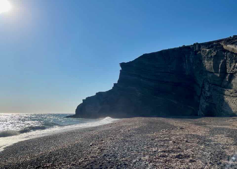 Santorini beach.