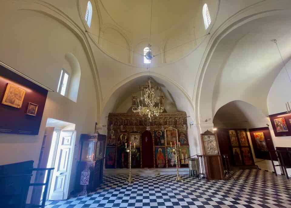 Interior of Santorini church.
