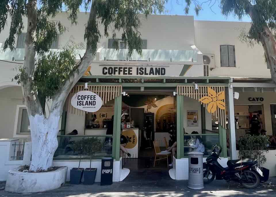 Coffee Island in Fira.