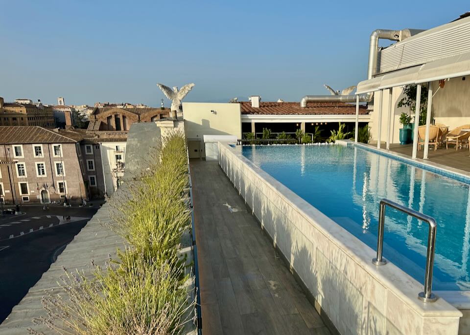 Rooftop swimming pool overlooking Rome