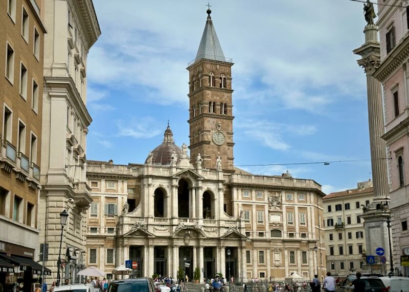 View of the grand Basilica Papale di Santa Maria Maggiore in Rome.