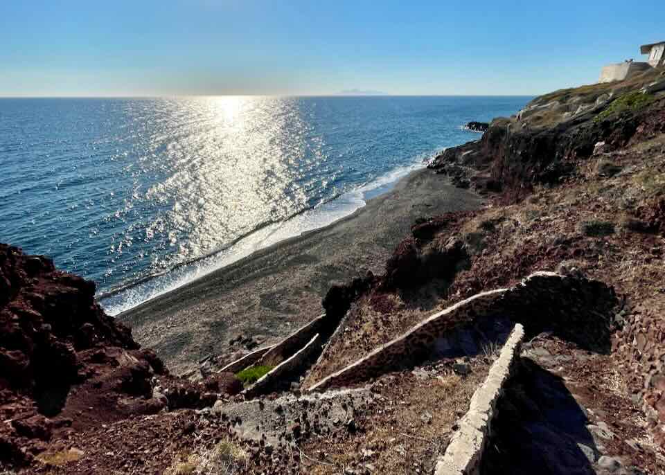 Beach in Santorini.