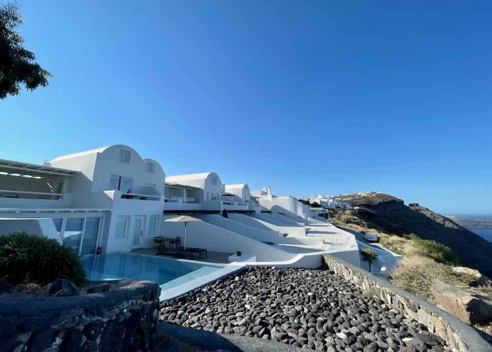 Hotel with private pool in Santorini.