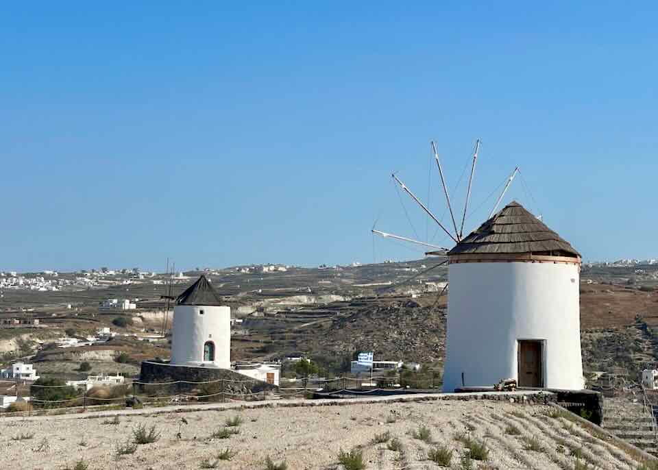 Santorini windmills.