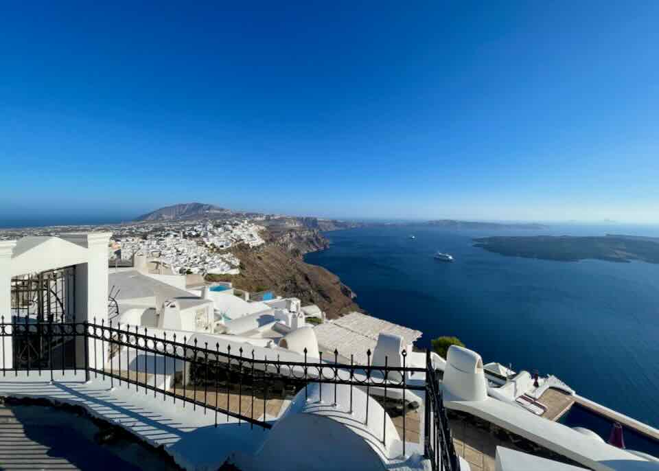 Hotel on Santorini caldera.