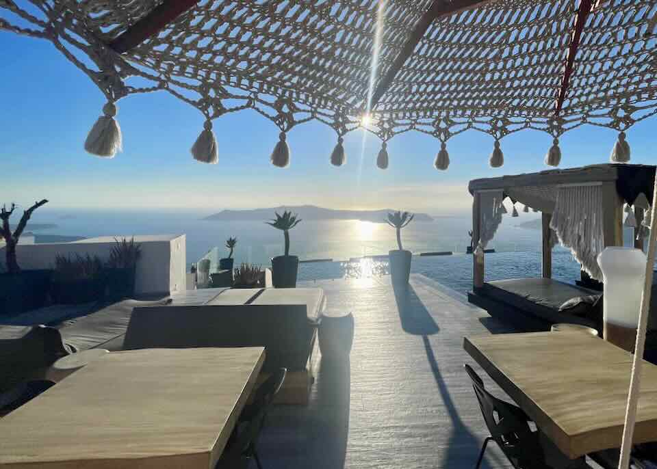 Pool bar in Santorini.