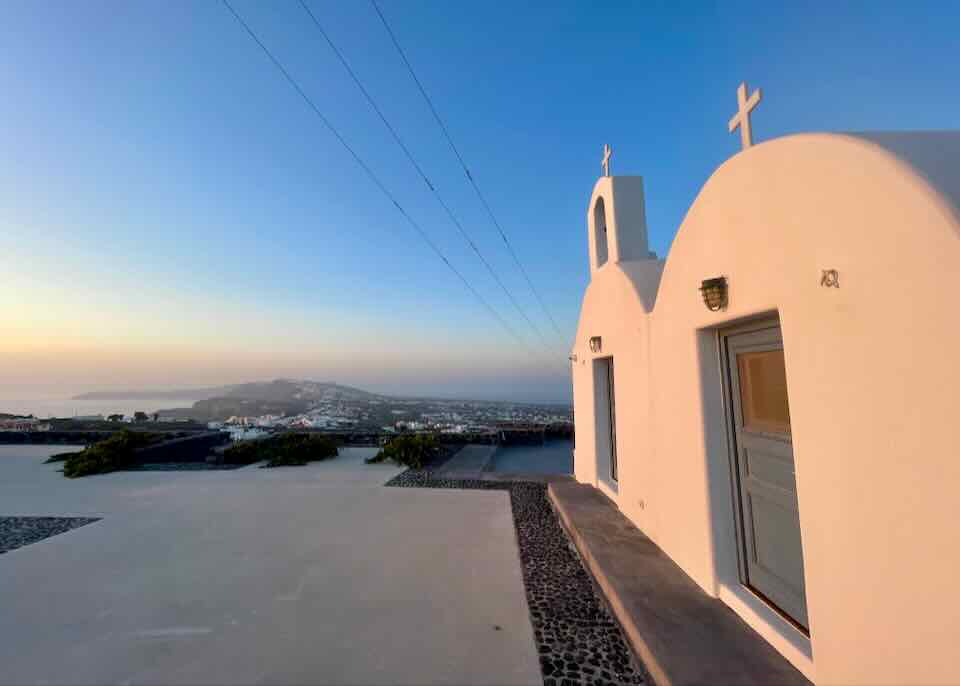 Wedding and reception venue in Santorini.