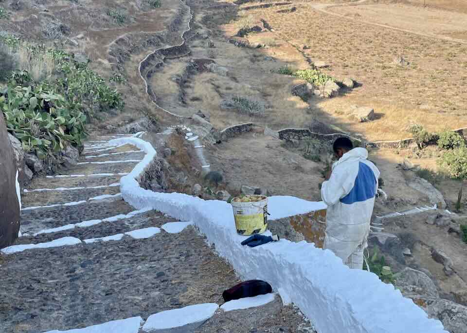 Santorini farmer.