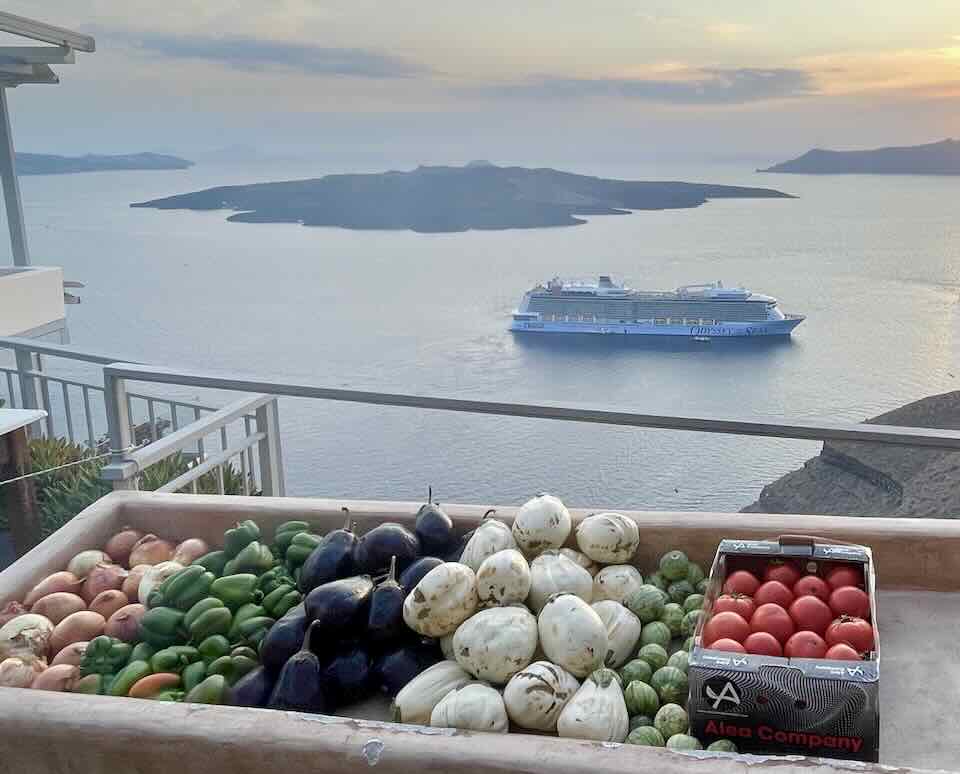 Santorini produce for sale.