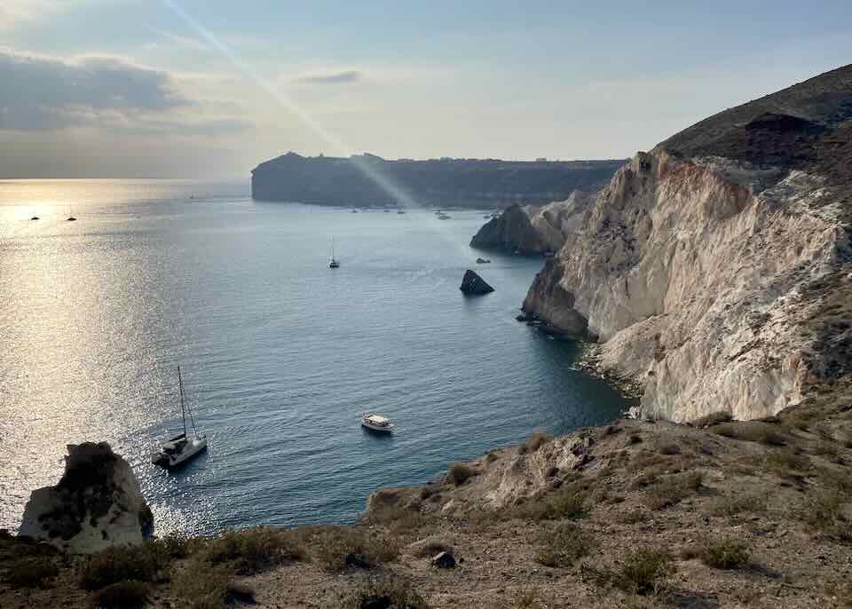 White Beach in Santorini.