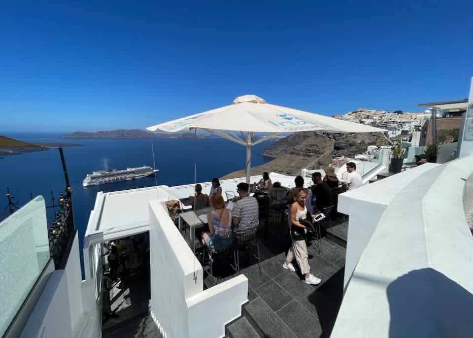 Cafe in Fira, Santorini.