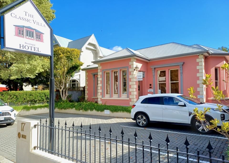 A pink hotel.