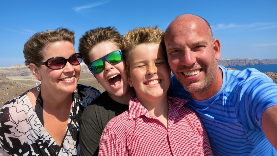 My family and I in Santorini. 