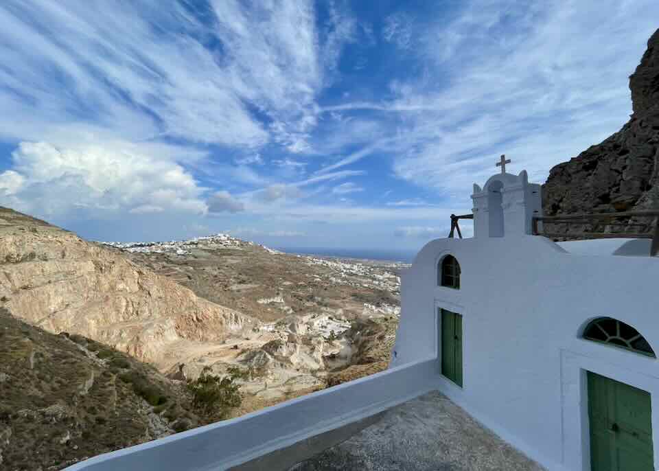 Church with view in Santorini.