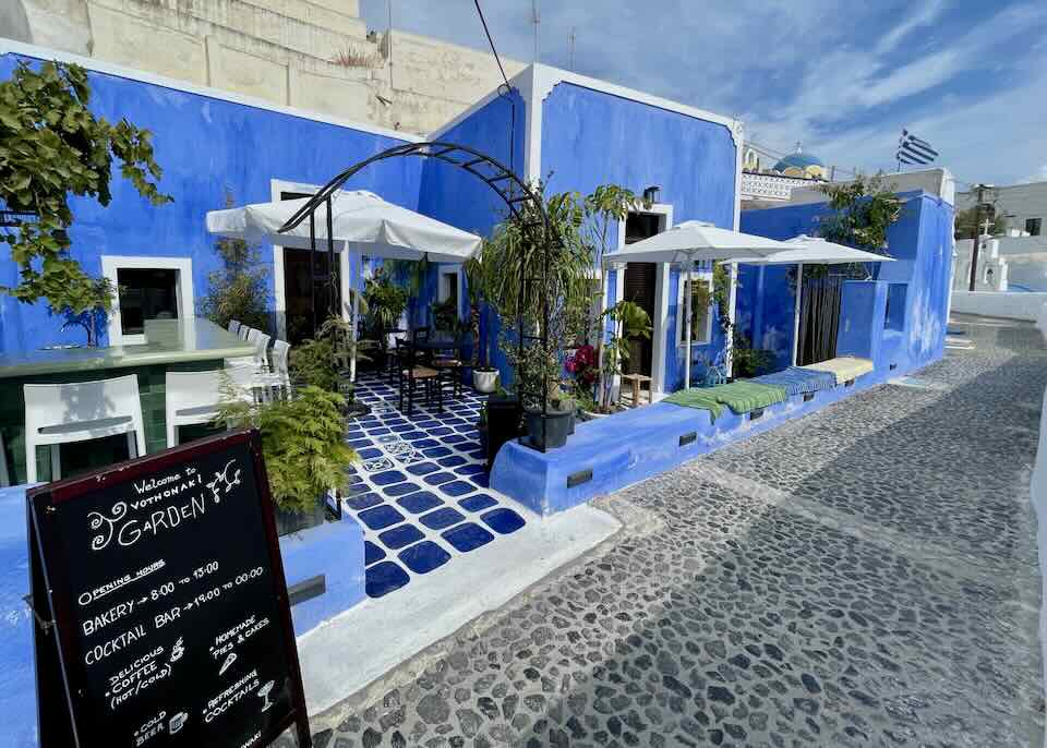 Cafe in Santorini.