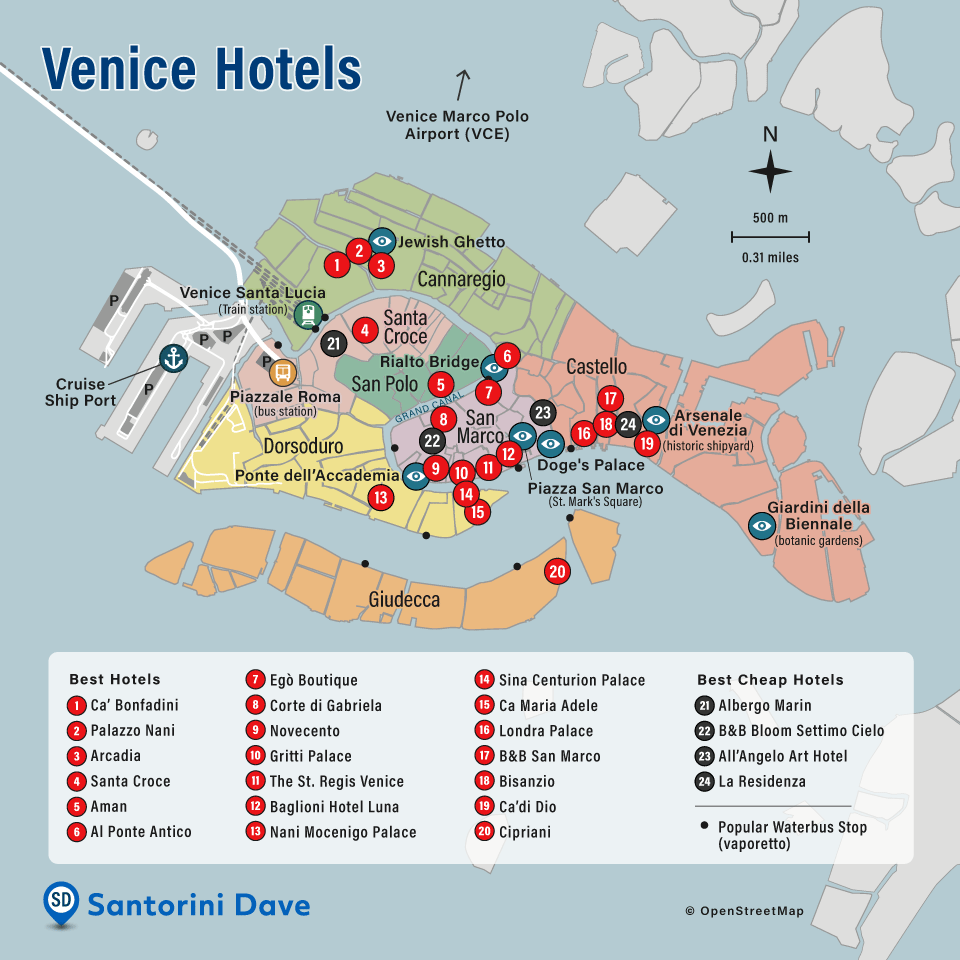 VENICE HOTEL MAP