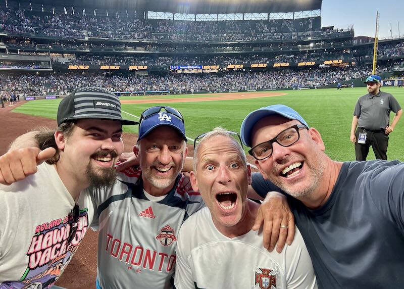 My friends and I at a a Mariners' game in Seattle. 