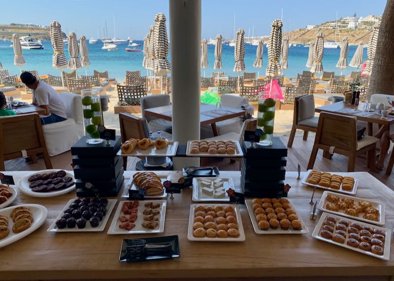 Mykonos beach hotel with breakfast.