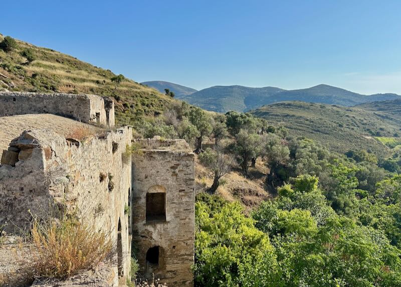 The ruins of Kalamitsia Monastery on Naxos Island