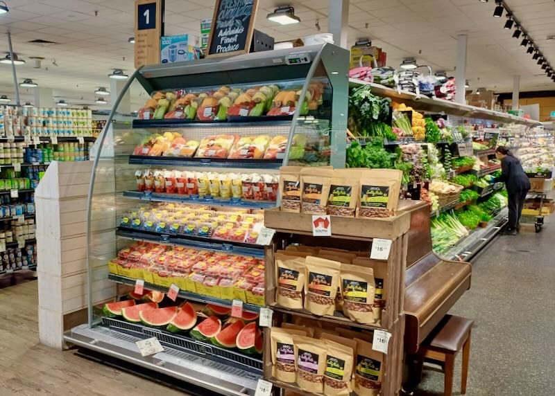 The produce section of a grocery store.