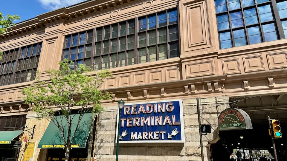 Great food hall at Reading Terminal Market in Philadelphia.