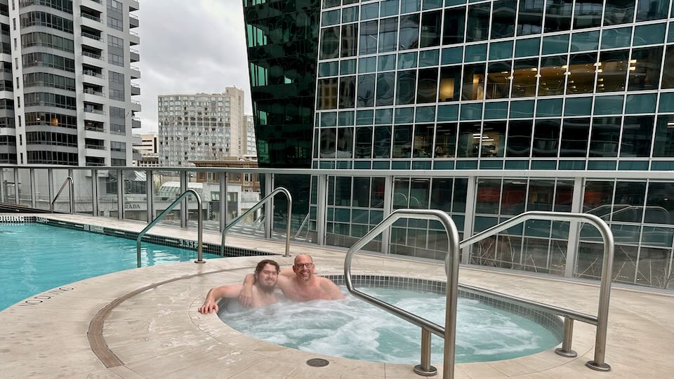 My son and I in Vancouver. 