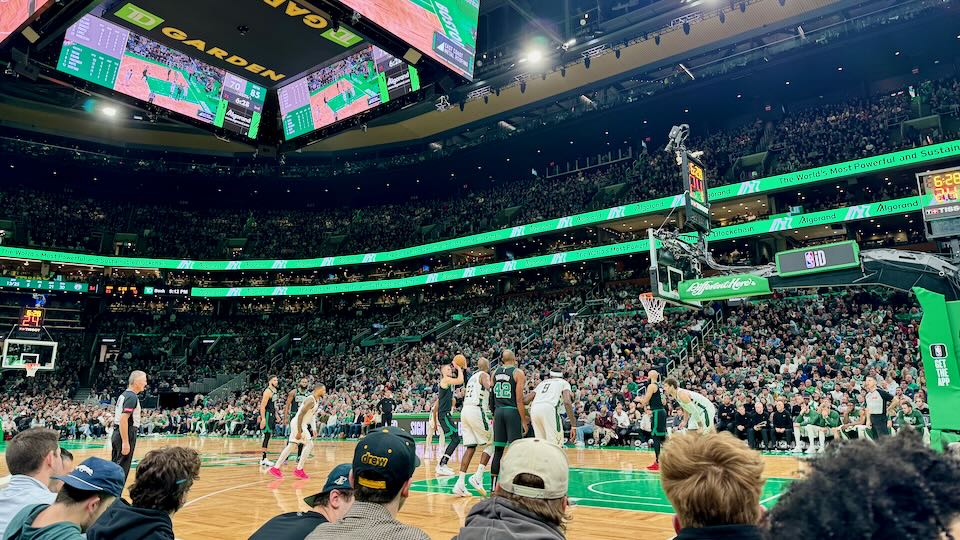 Basketball game at TD Garden. 