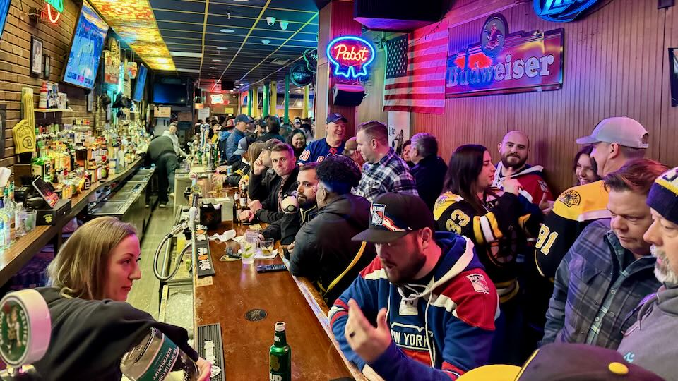 Before Bruins game.