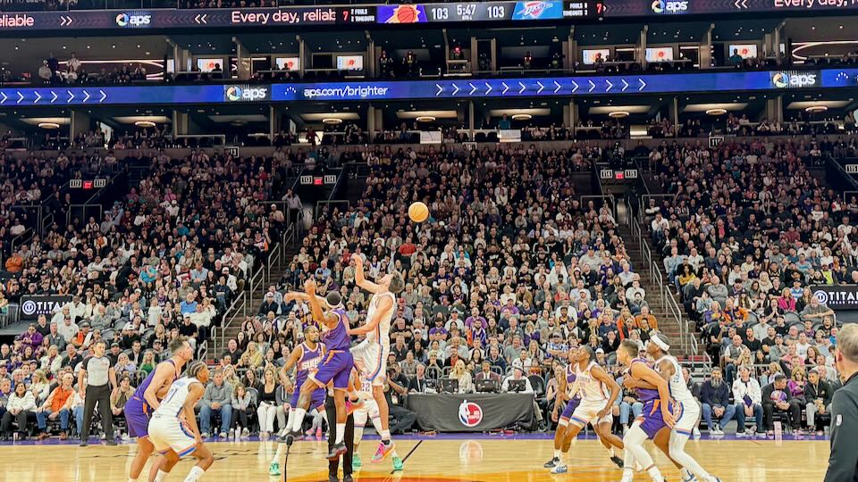 Basketball game in Phoenix.