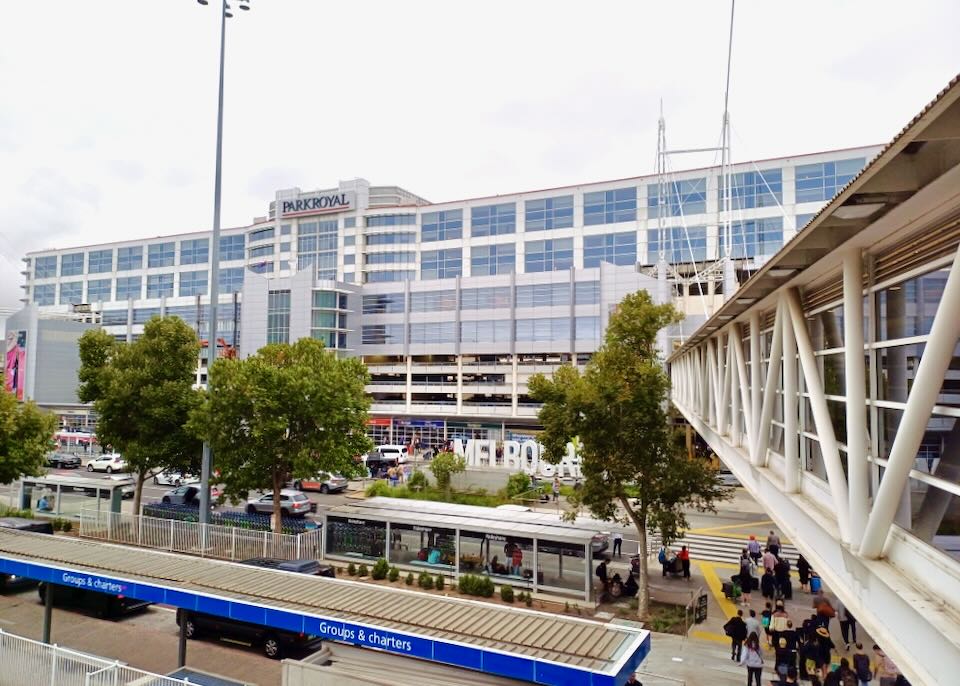 A hotel sits on the Airport grounds.